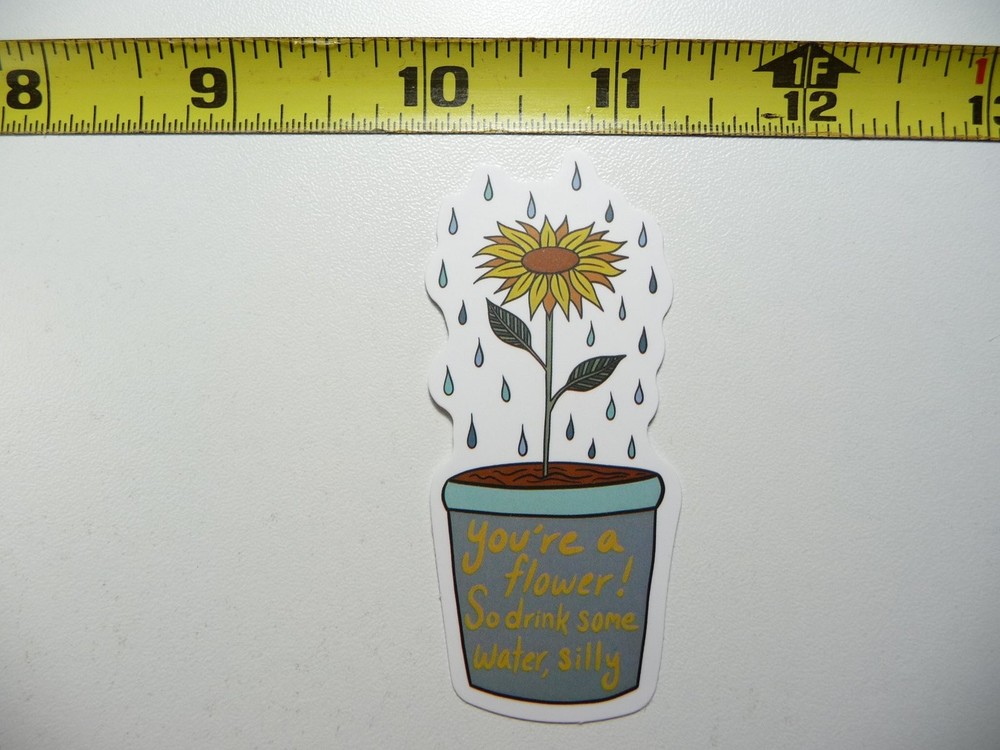 Funny Sarcastic Flower Drink Water Sticker Decal Novelty