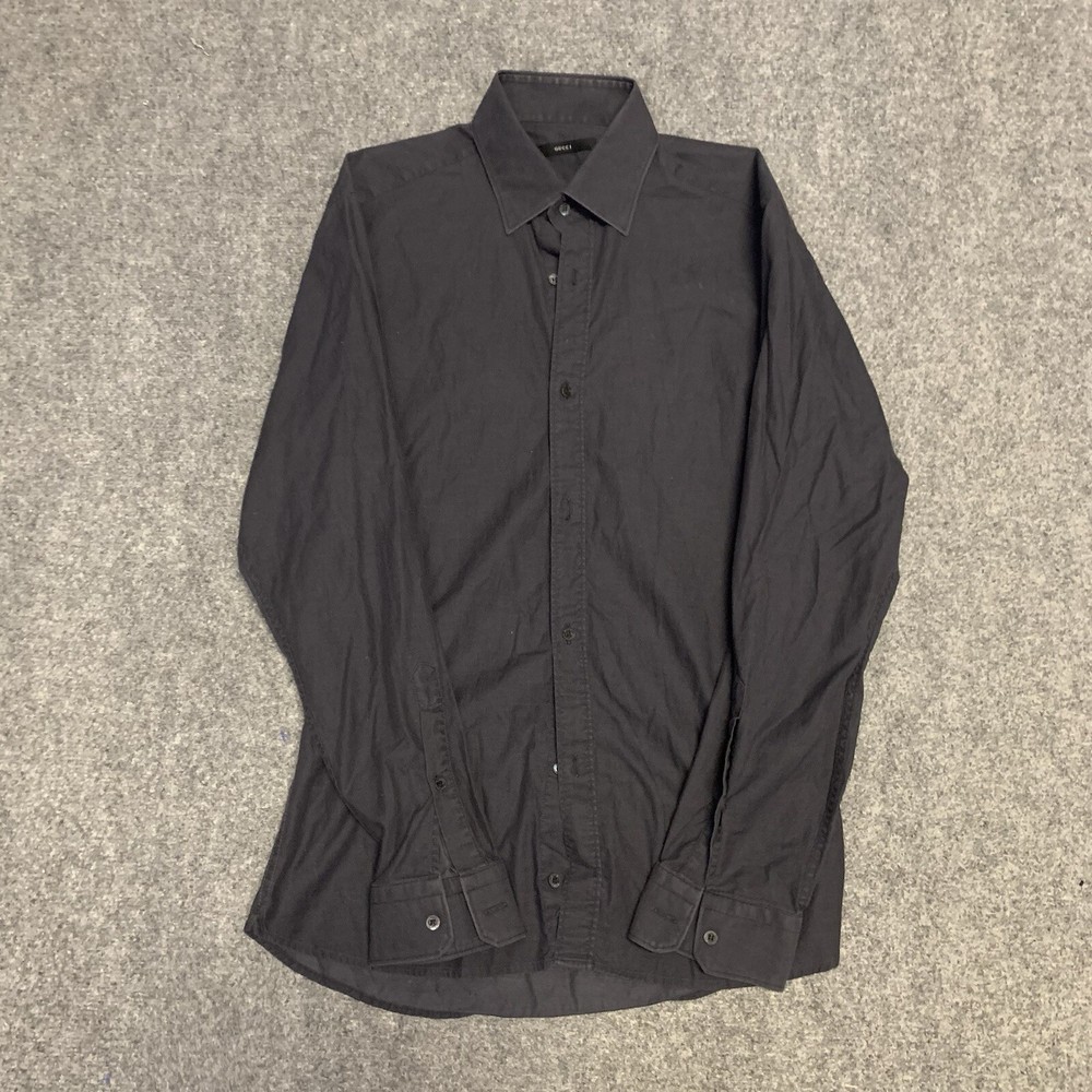 Gucci Men's Button-Up Long Sleeve Shirt Size 41/16 in Premium Cotton