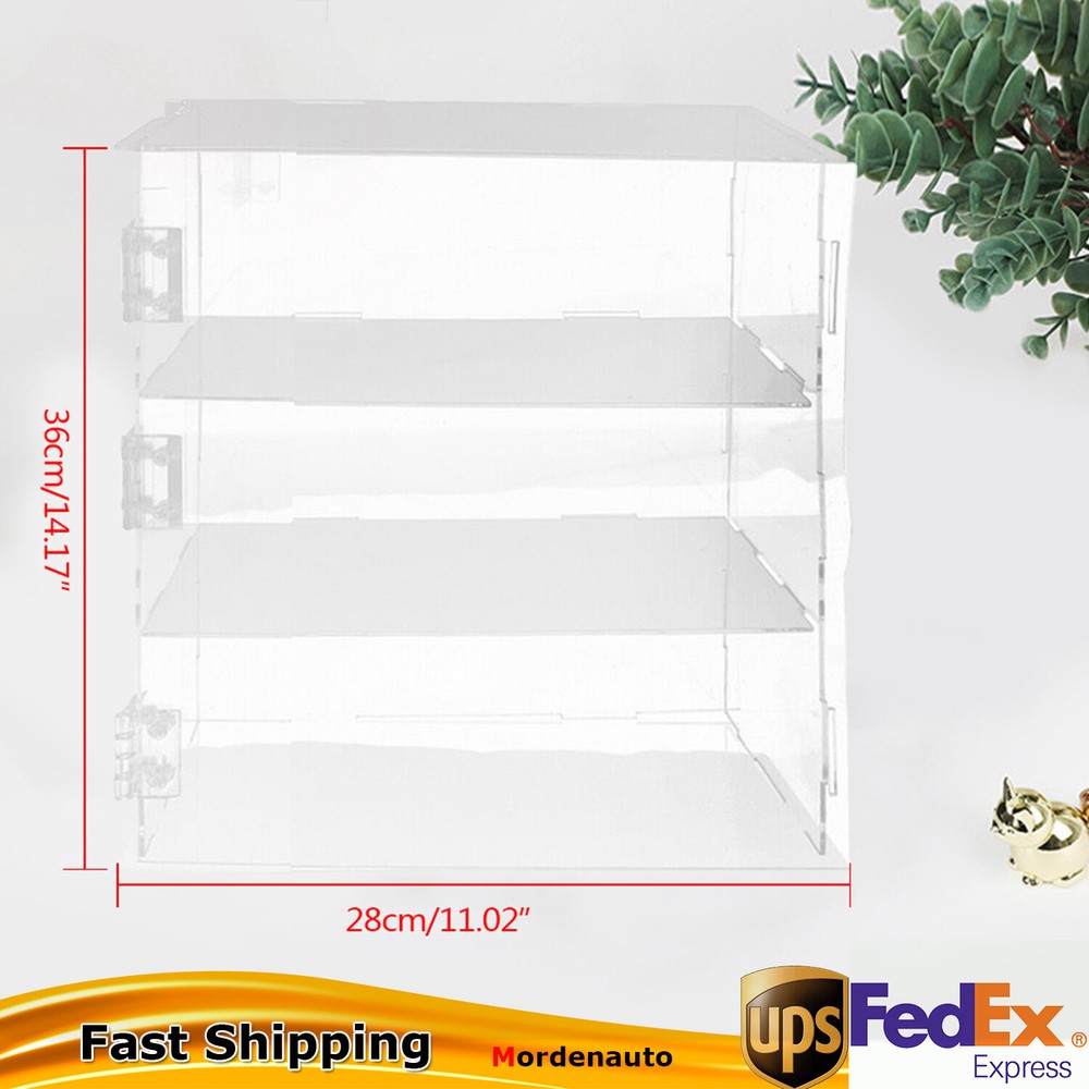 Acrylic 3 Tiers Display Case Shelf Dustproof Showcase Holder Action Figures New