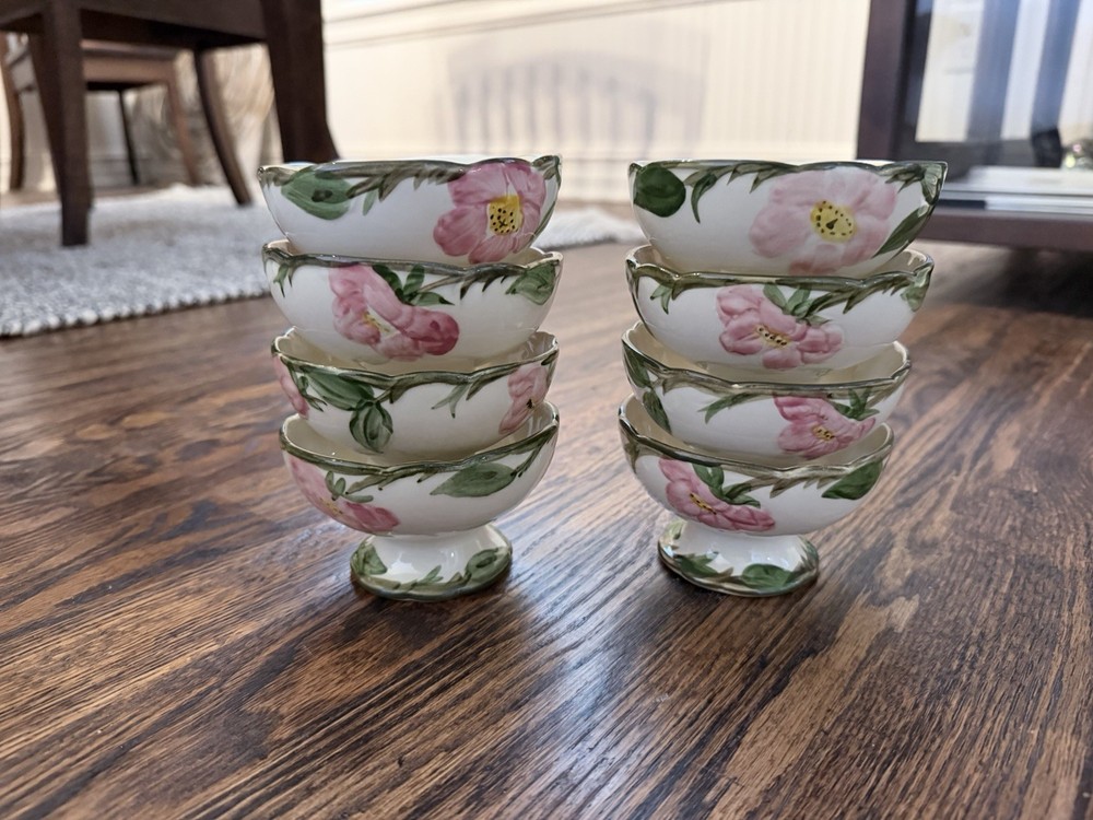 DESERT ROSE VINTAGE FRANCISCAN CHINA DESSERT BOWL SET OF 8