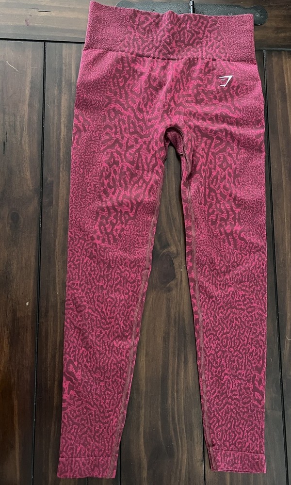 Gymshark Womens Red Snake Print Compression Leggings Size M