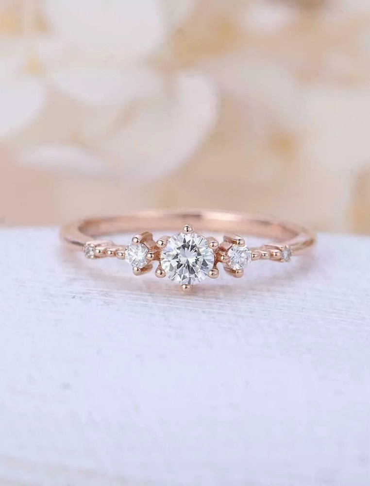 1.20CT Lab Created Round Diamond Solitaire Engagement Ring 14K Rose Gold Plated
