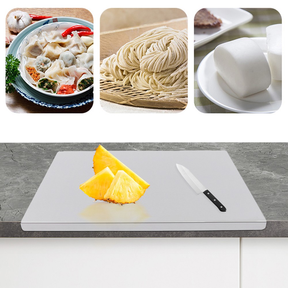 Cutting Board Kitchen Stainless Steel Chopping Board w/ Front Overhang 50*40*1.5