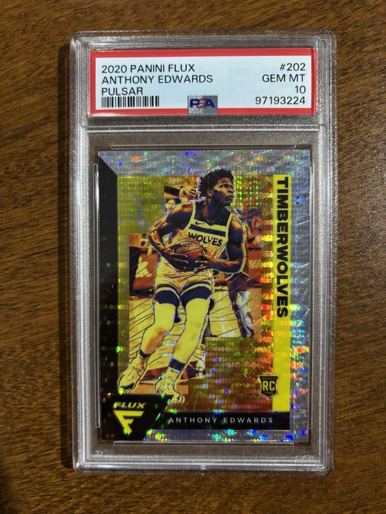 2020 Panini Flux Anthony Edwards Pulsar Prizm RC #202 PSA 10 Gem Mint