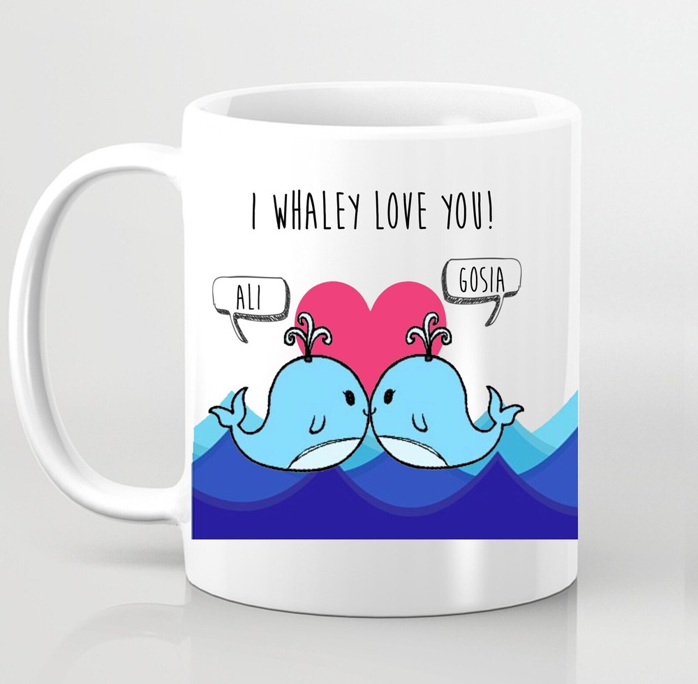 Personalised Whale Cute Animal Mug Anniversary Valentine's Day Gift Christmas Wh