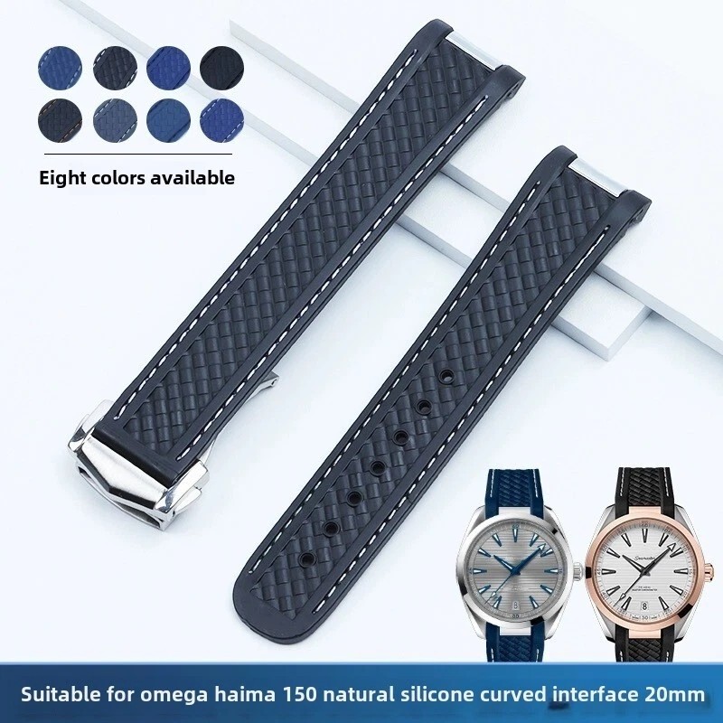 Rubber Silicone Watch Band Strap 20mm Men's Waterproof for Omega Seamaster