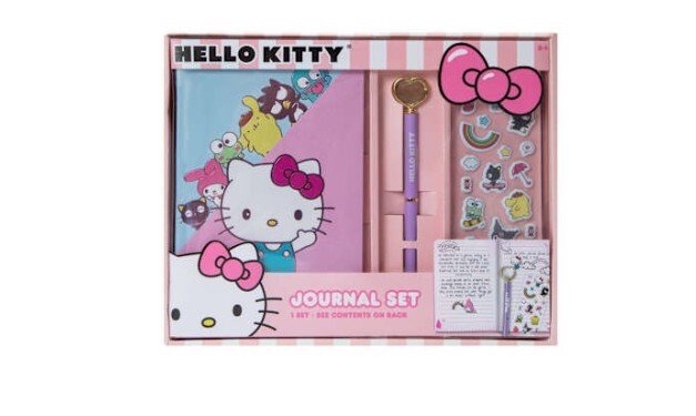 Hello Kitty 10pc Journaling Set With Cute Accessories, Pen, Keychain, Stickers