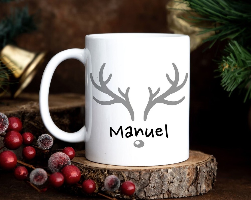 Cute Reindeer Mug Personalized Reindeer Face Eve Box Filler Reindeer Gifts