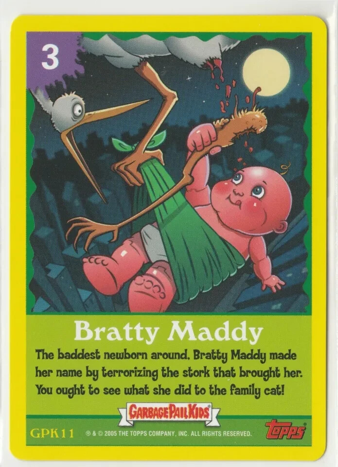 Bratty Maddy Garbage Pail Kids GPK 2005 ANS4 Series 4 Game Cards