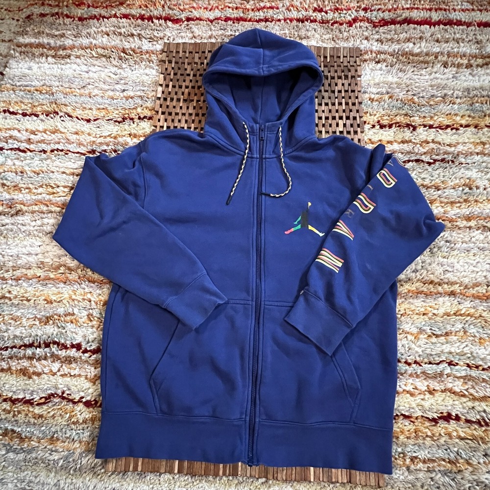 Nike Air Jordan Jumpman DNA Fleece Hoodie Hoody Blue Men's Size Medium M