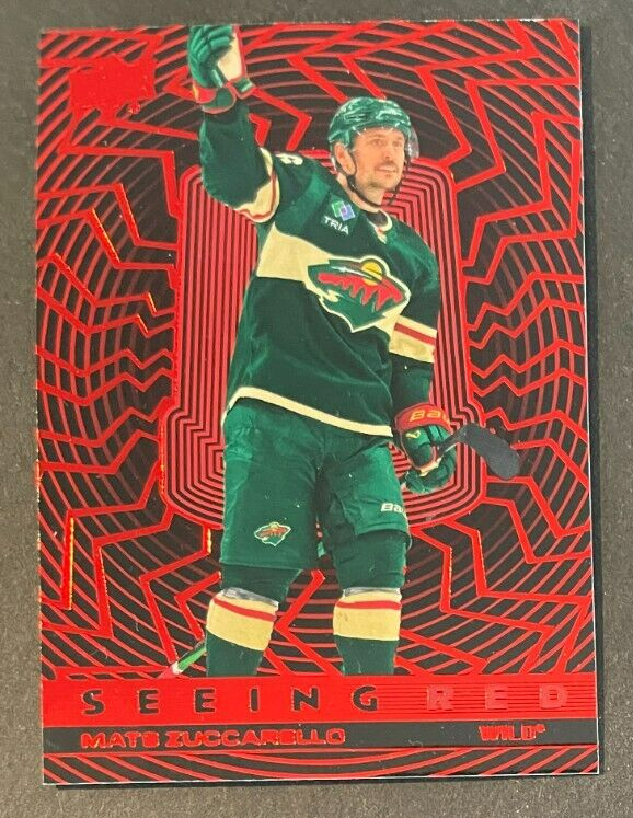 Mats Zuccarello 2023-24 Upper Deck Extended Series Seeing Red #SR-70 Minnesota Hockey Trading Card