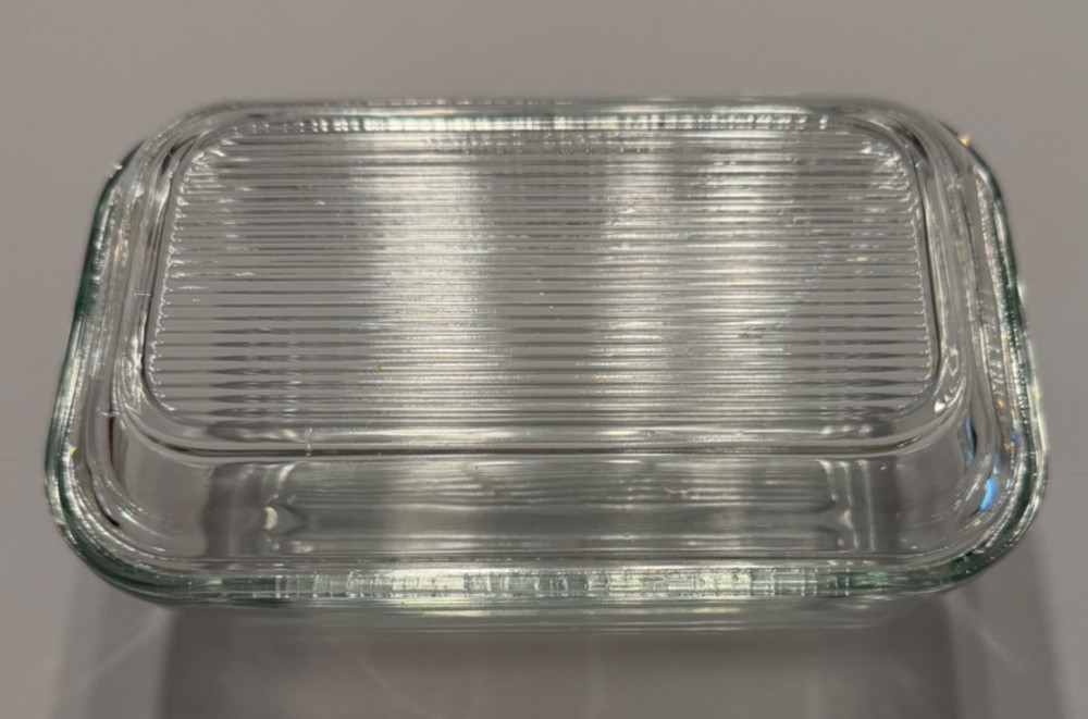 Vintage 70's Arcoroc France Refrigerator Dish Clear Ribbed