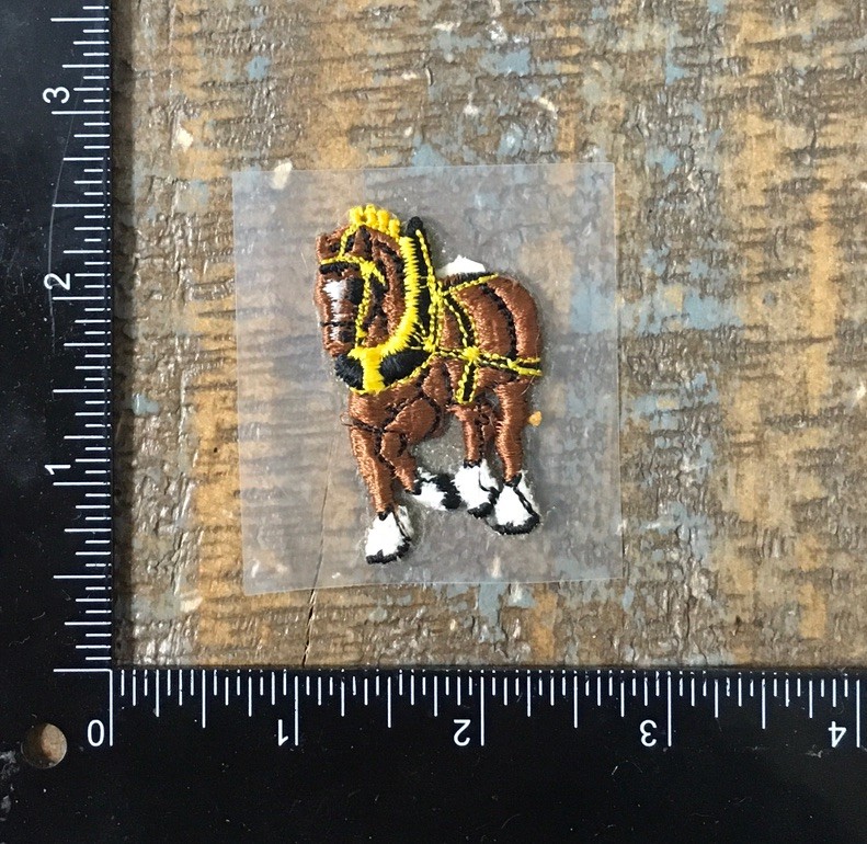 Vintage BUDWEISER CLYDESDALE Horse Busch Gardens Souvenir Stick-On Patch 1970s