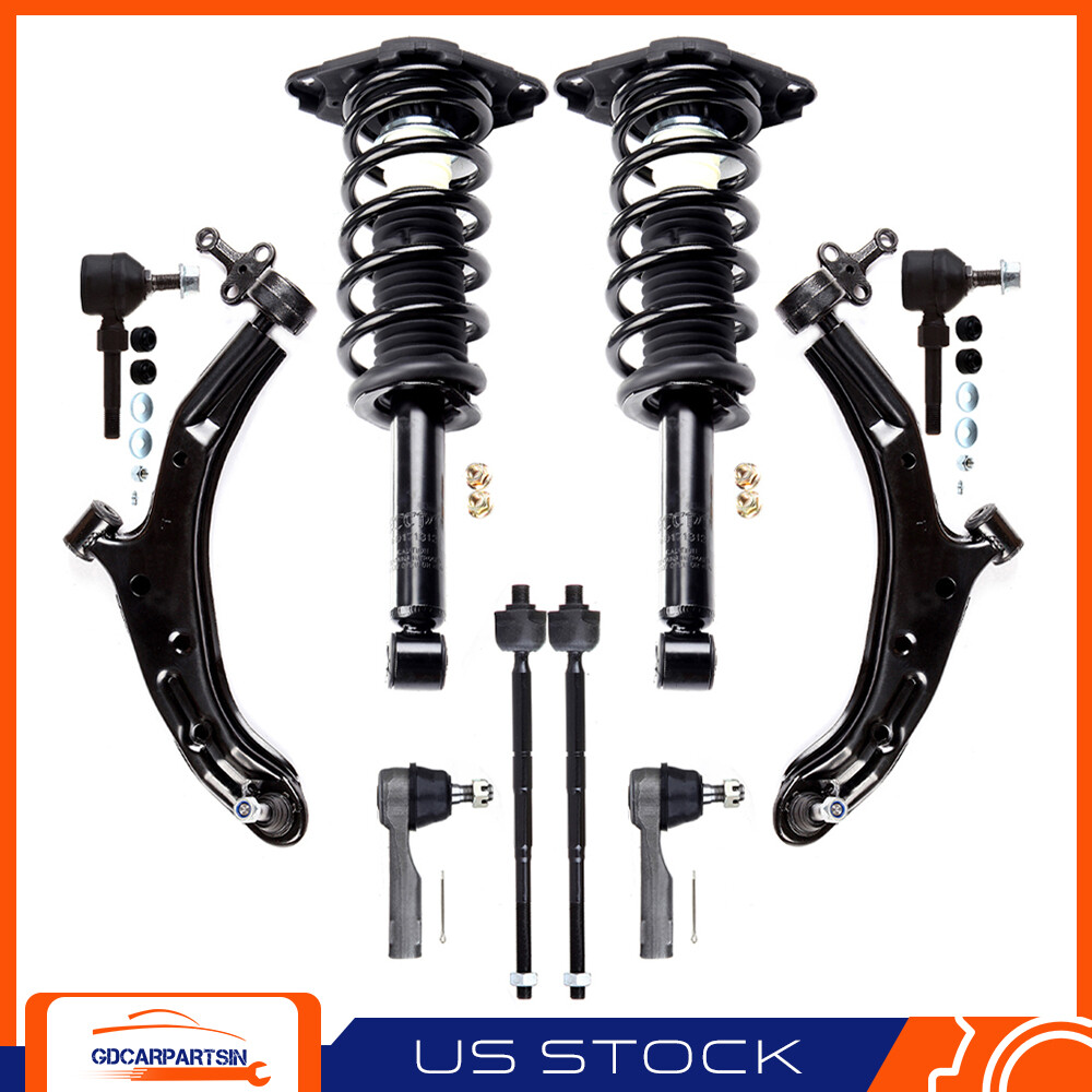 Nissan Sentra 2000-2006 Suspension Kit - Rear Struts Front Tie Rod Control Arm Sway Bar 10pcs
