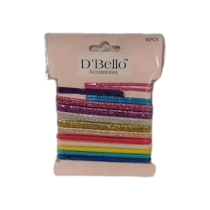 D'BELLO Vibrant Neon Hair Ties and Bobby Pins Set