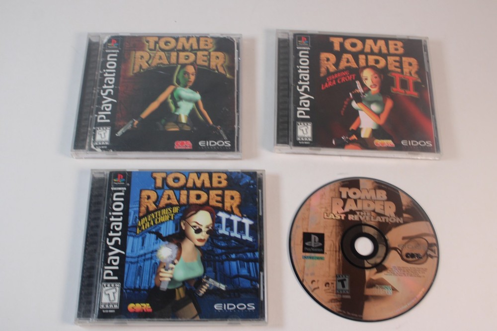 4 game lot:  Tomb Raider: 1, 2, 3 & Last Revelation (Sony Playstation 1, PS1)