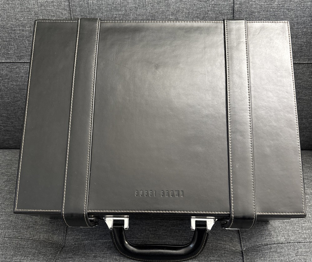 Bobbi Brown Black Faux Leather Makeup Trunk Case No Tray Included