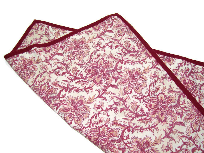 Pottery Barn Batika Floral Paisley Burgundy Red Print Sofa Toss Pillow Cover New