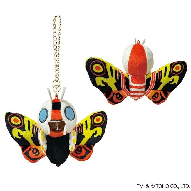 Godzilla vs Mothra Plush Keychain Soft Stuffed Toy NEW