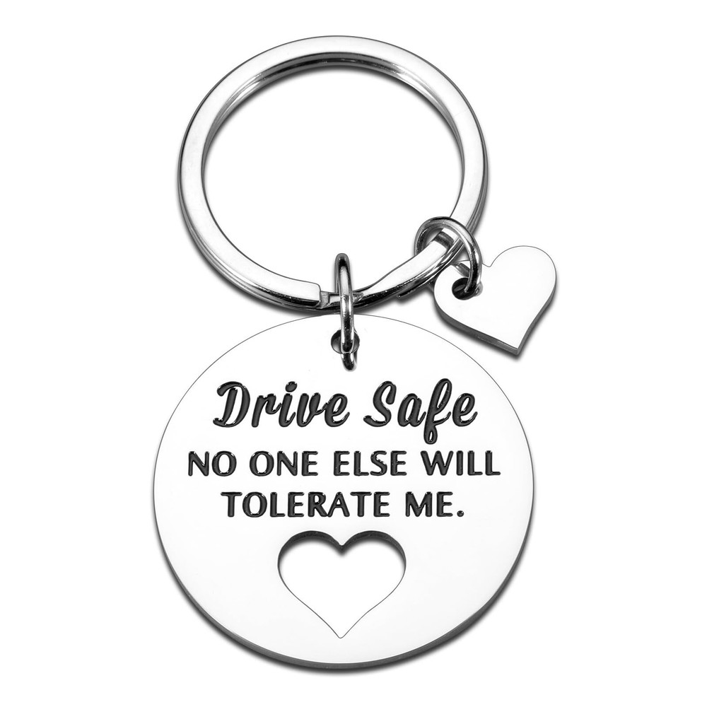 Fathers Day Husband Gifts from Wife Birthday Drive Safe Keychain Gift for Boy...-image