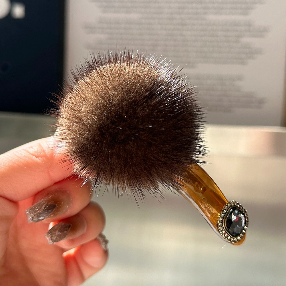 Women's Real Mink Fur Hair Clip for Bangs Bobby Pin Headwear