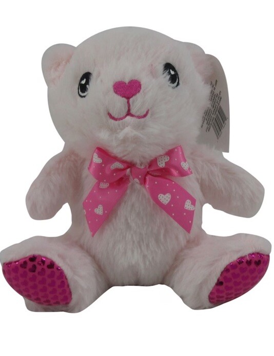 Pink Chocolate Scented Teddy Bear Plush with Hearts Stuffed Toy-image