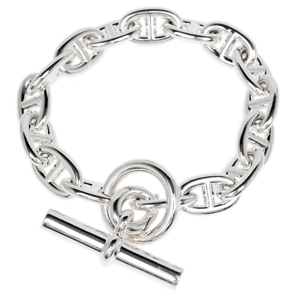 Hermes Chaine  16 Links SV Ag 925 Silver Bracelet Bangle 692458