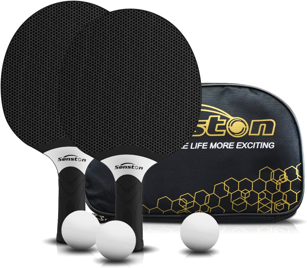 Table Tennis Rackets Set, Professional Table Tennis Racket with 3 Balls, Composi