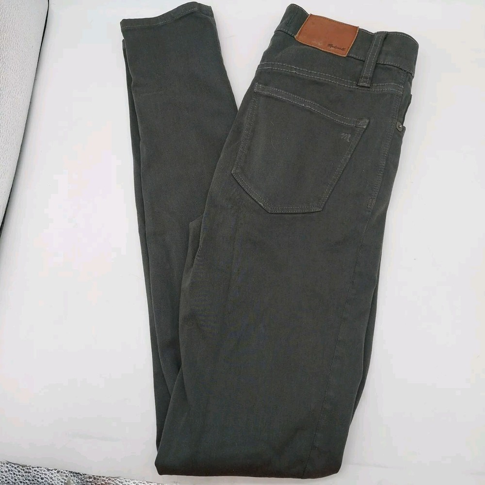 Madewell Womens Olive Green High Rise Skinny Jeans 24 Tall 9 Inch Inseam
