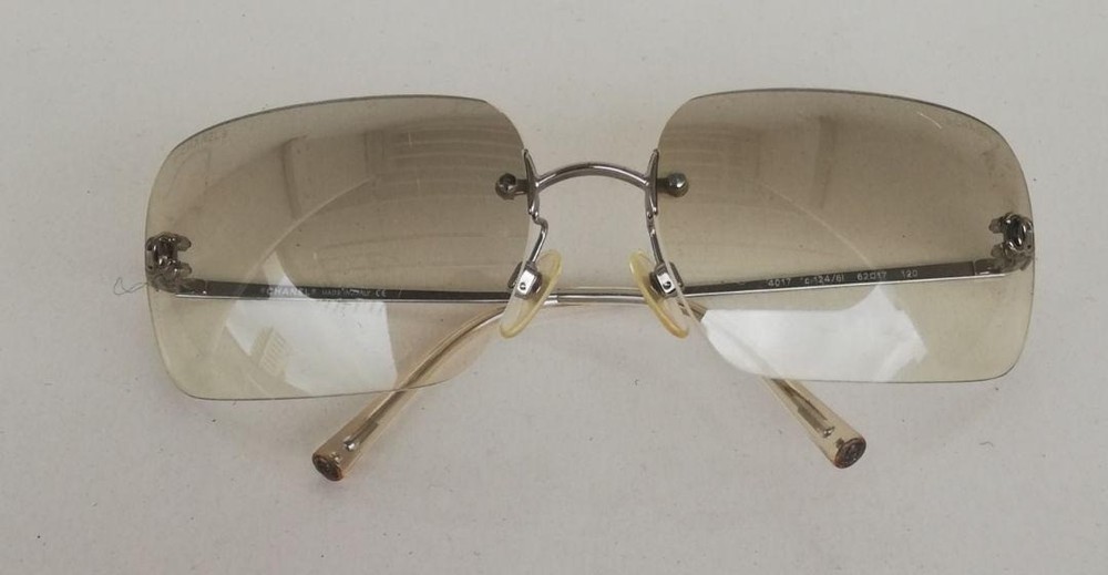 CHANEL 4017 Rimless Silver Sunglasses with Coco Mark 4