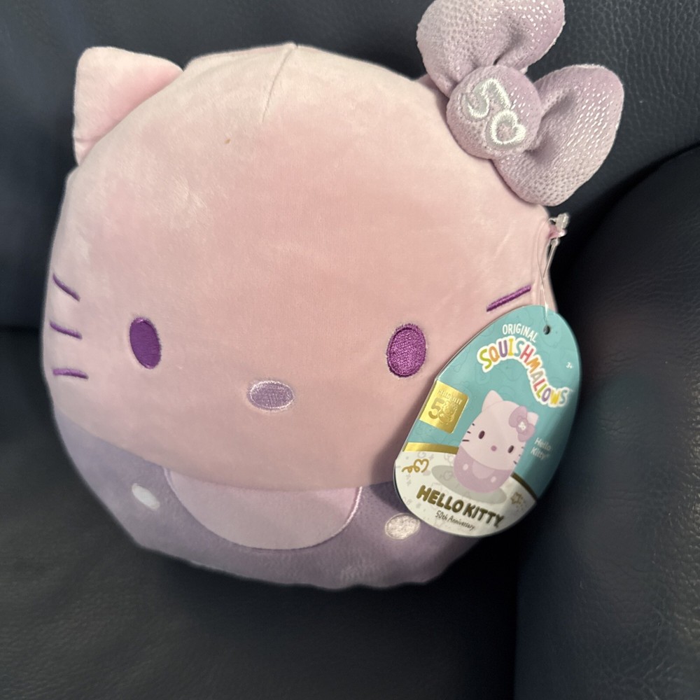 8 inch Squishmallow HK Monochrome 50th Anniversary Purple Ultra Soft Toy plush
