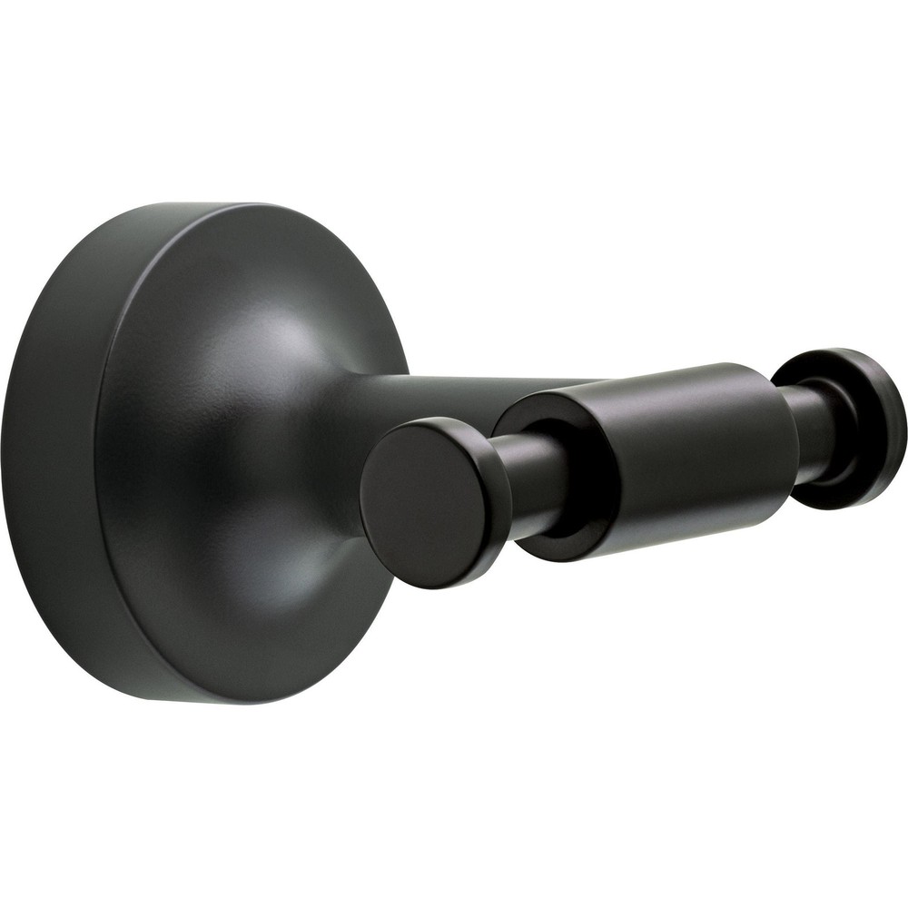 Matte Black Double Wall-Mounted Towel Hooks for Robes - 1 Pack