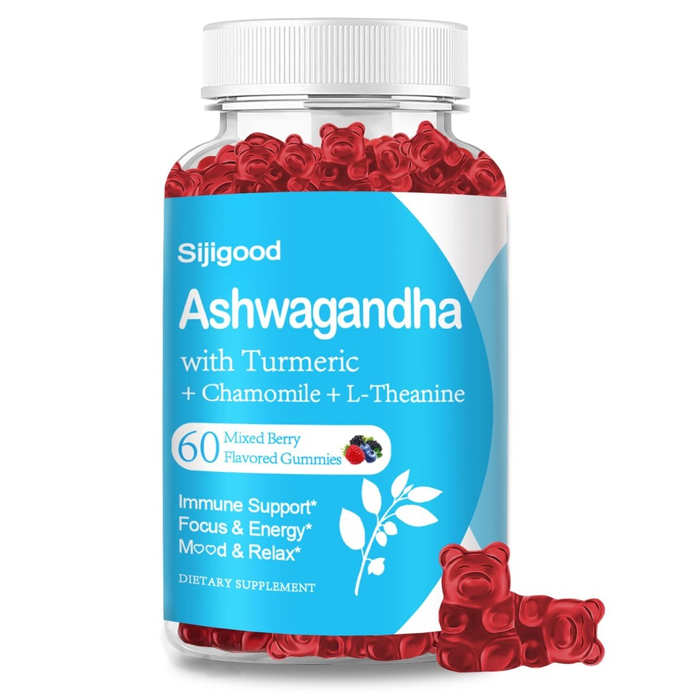 Ashwagandha Gummies with L-theanine, 2500mg Ashwa Root Supplement Gummy for W...