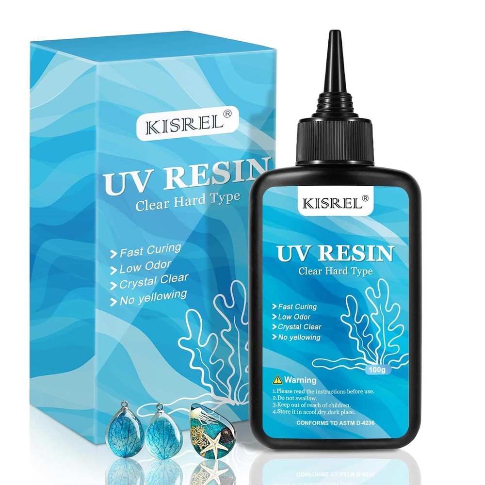 UV Resin 100g - Upgraded UV Resin Kit, Hard Type Crystal Clear Ultraviolet