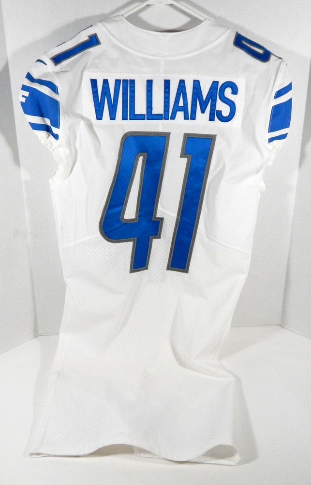 2019 Detroit Lions Jonathan Williams #41 Game Issued White Jersey 38  DP64407