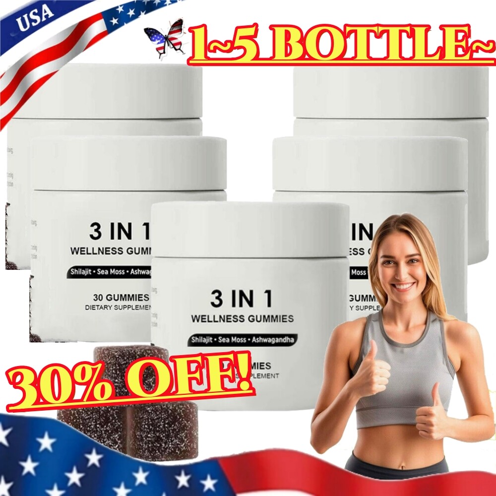 3 in 1 Shilajit Resin Gummies with Ashwagandha for Wellness Boost