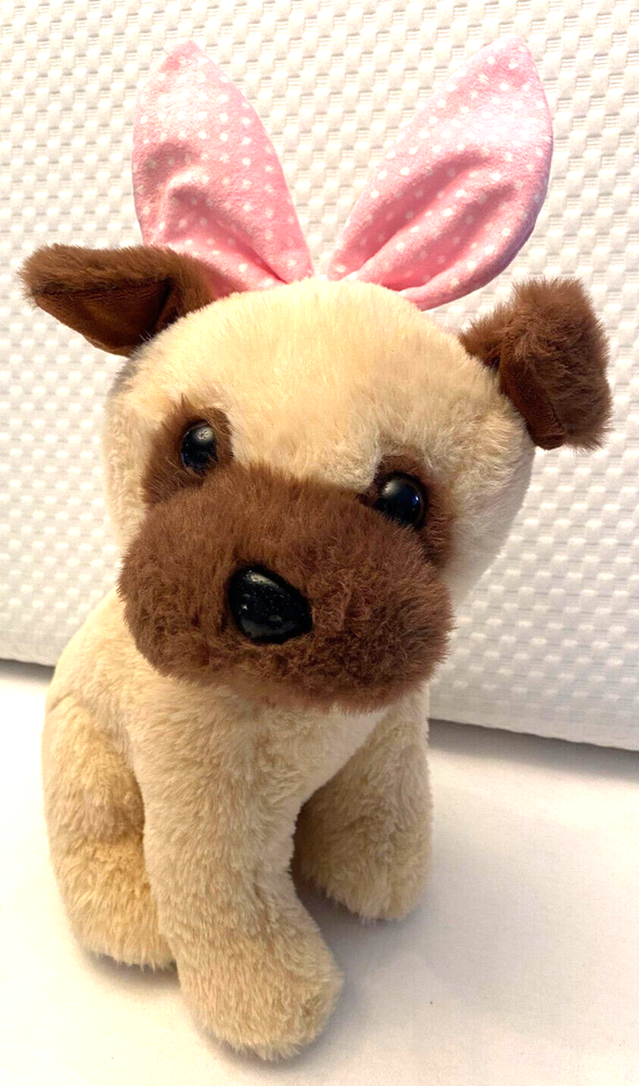 Inter-american products super soft plush dog with polka dot pink ribbon.  10