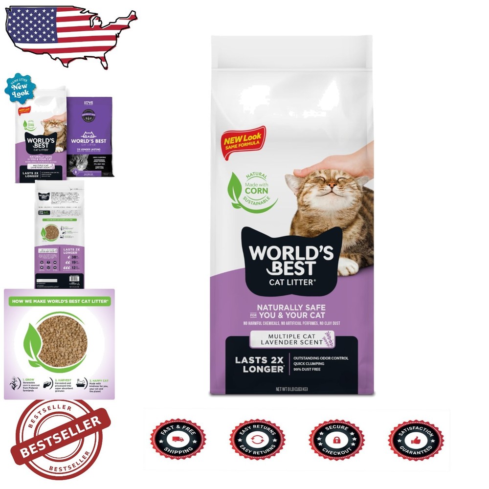 Multiple Cat Lavender Scented Litter - 8lb Quick Clumping & 99% Dust Free