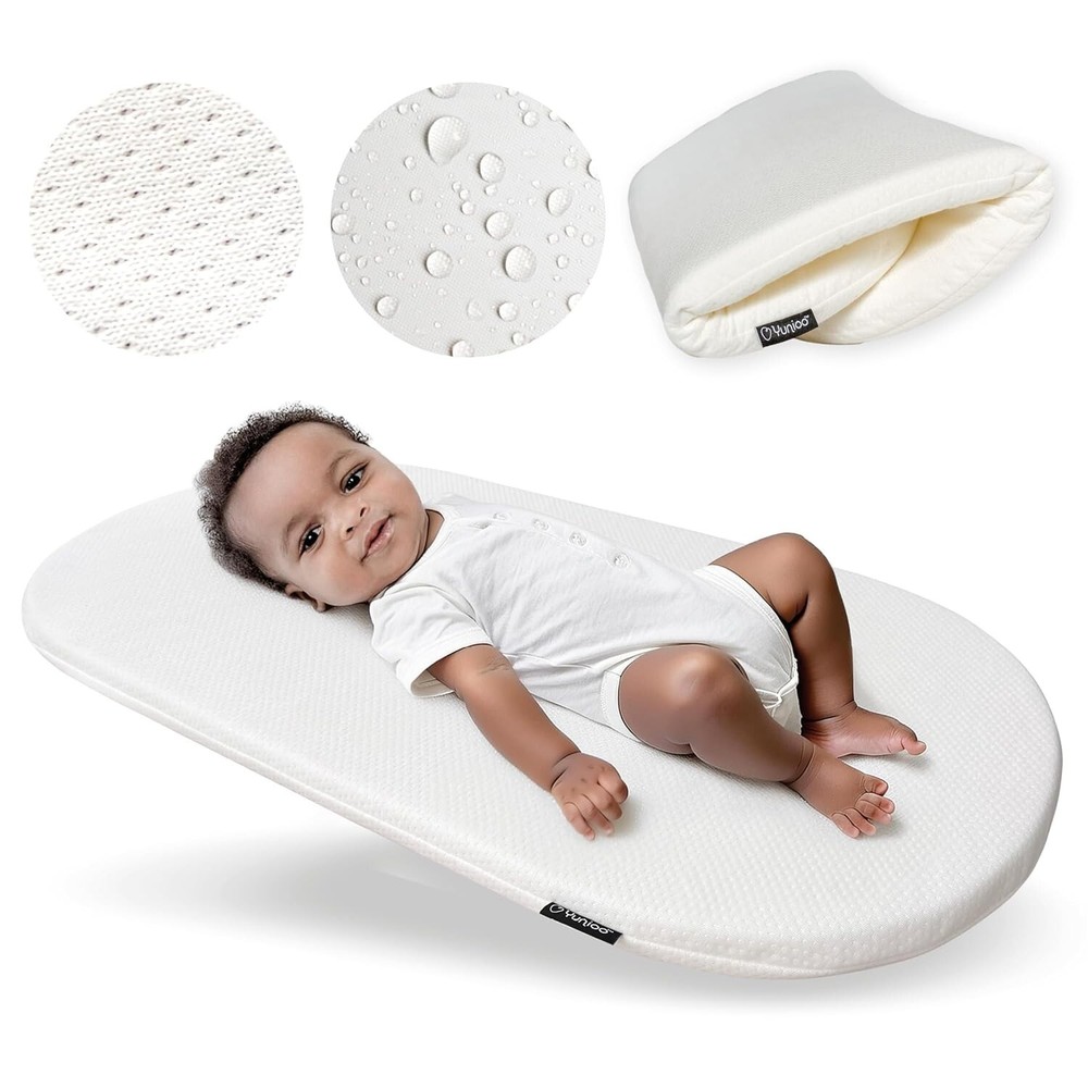 Foldable Baby Changing Pad. Moses Basket or Oval Bassinet Mattress Pad with Ultr