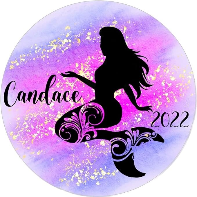 Personalized Mermaid Silhouette Christmas Ornament - Magical Color Splash Hol...