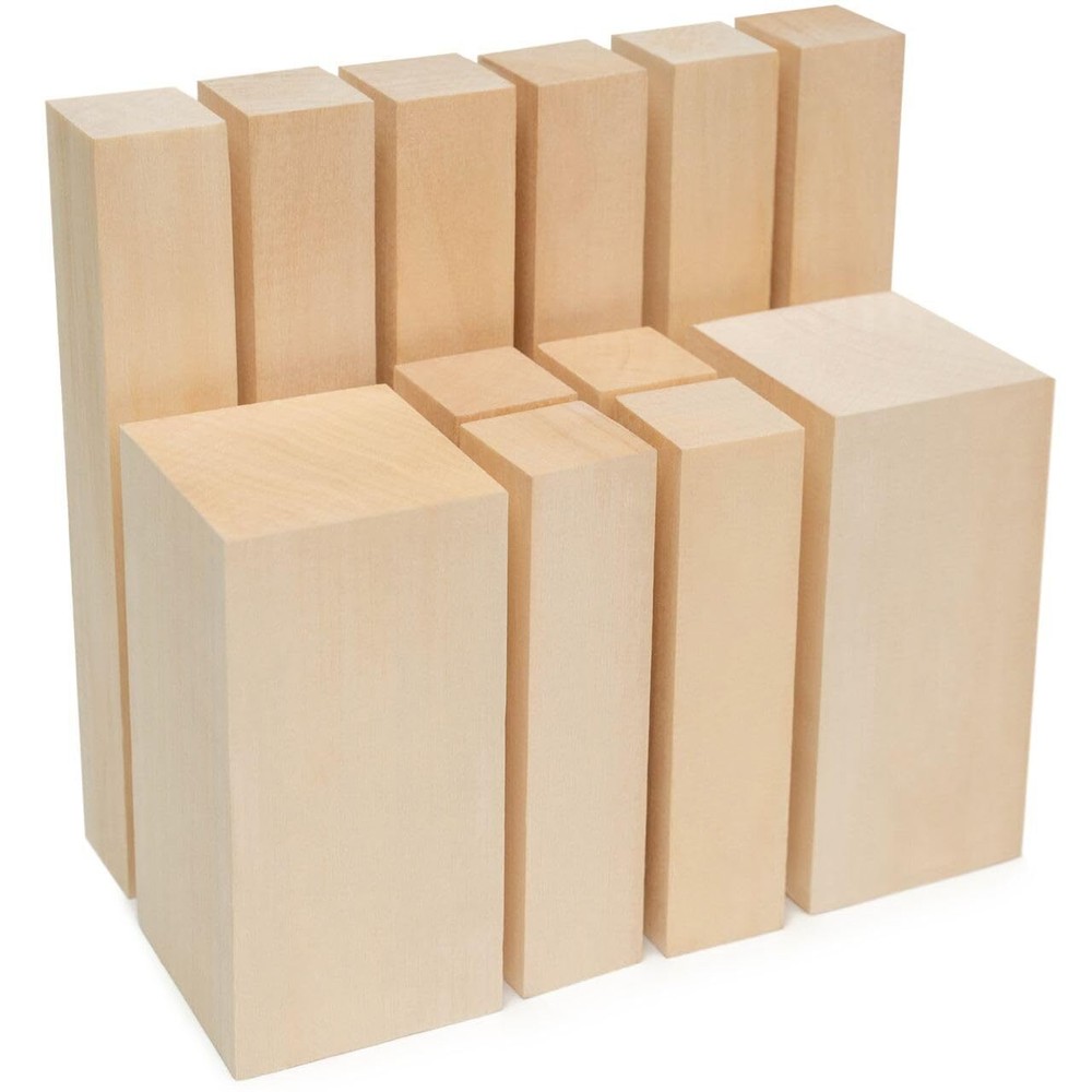 BeaverCraft BW12 pcs Basswood Carving Blocks Whittling Wood Carving Blocks Ba...