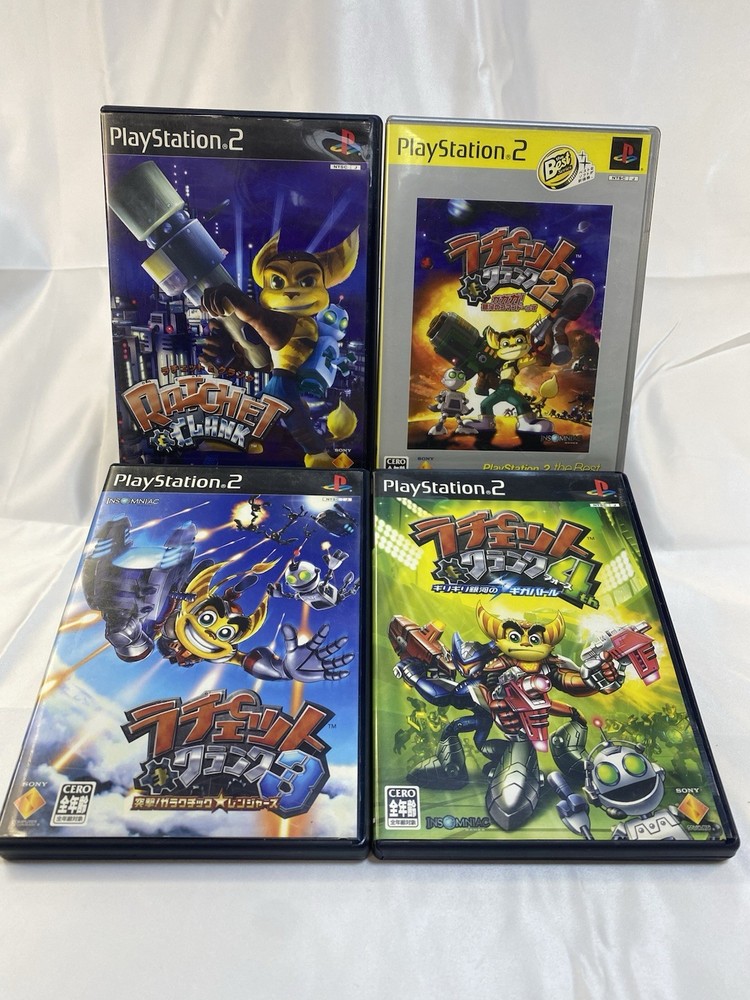 PS2 Ratchet & Clank 1 2 3 4 set, PlayStation 2, lot 4 NTSC-J Japanese ver Tested