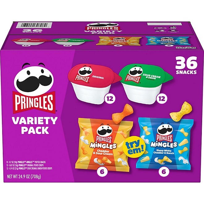 Pringles Snack Variety Pack 36ct with Mingles and Singles 24.9oz