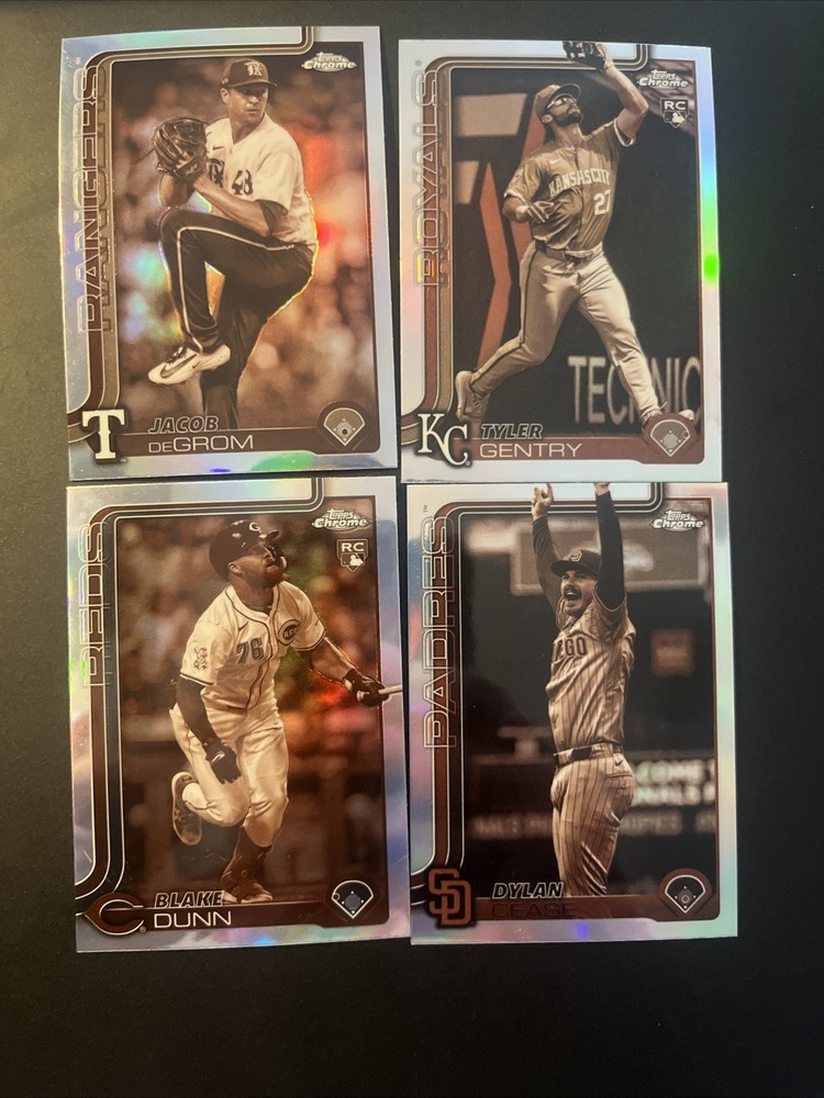 Topps Chrome 2025 - #161, #212, #214, #218 Sepia Refractor 4 Card Lot