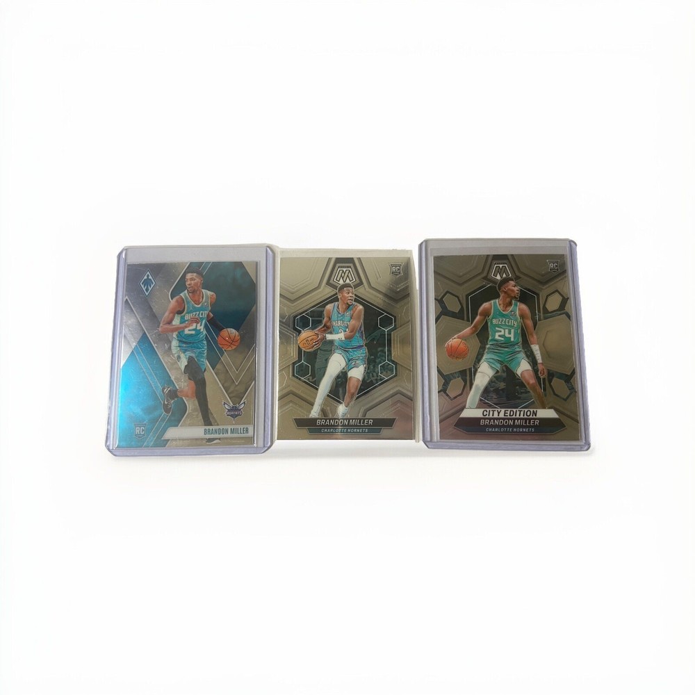 LOT (3) 2023-24 MOSAIC RC BRANDON MILLER CHARLOTTE HORNETS ROOKIE
