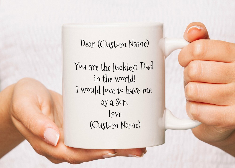 Custom Dad Coffee Mug To Dad From Son Personalized Dad Mug From Son Funny Custom