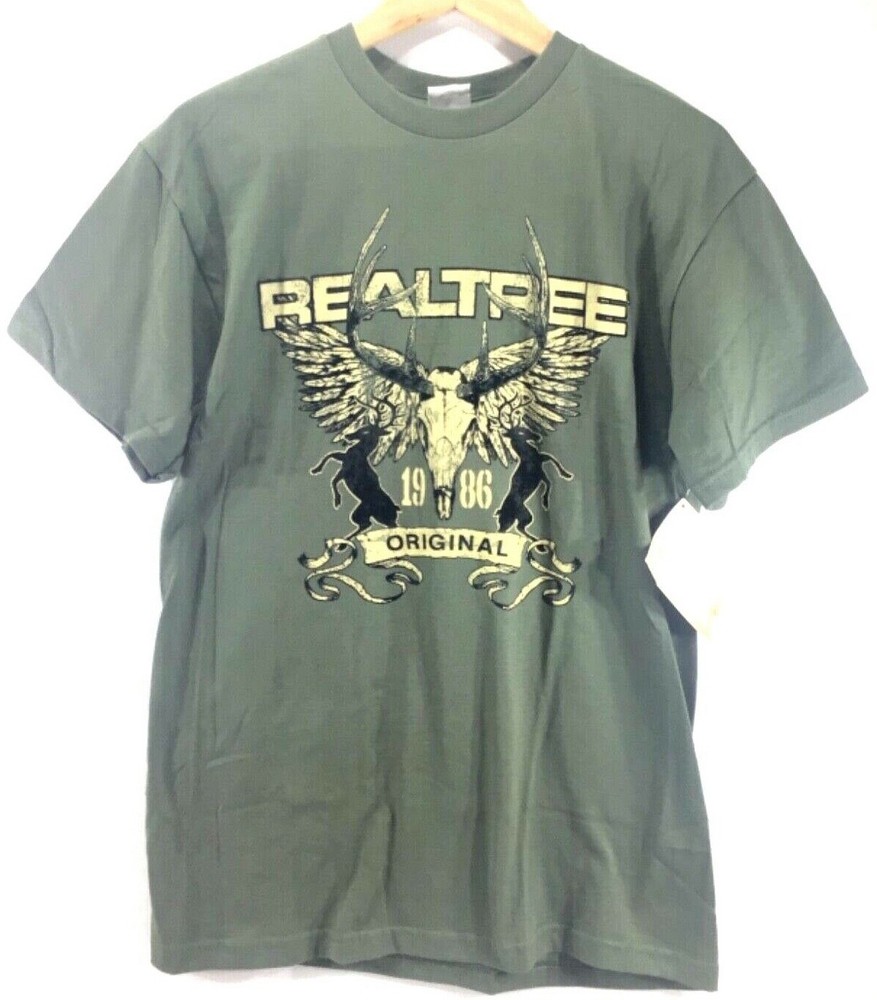 Team Realtree Original Men’s T-Shirt Size 2XL Deer Antler Logo Delta Pro Weight