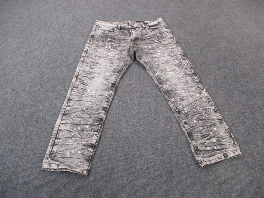Southpole Jeans Men 36 X 30 Denim Skinny Paint Splatter Faded Skater Grunge Y2K
