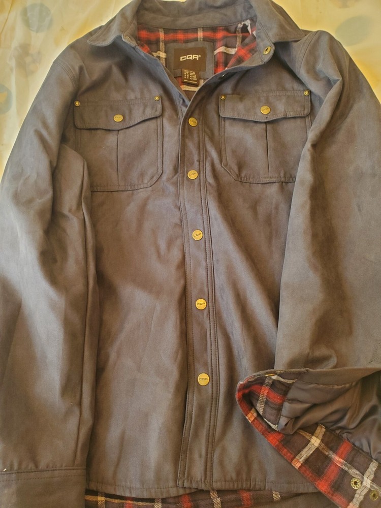 MEN FLANNEL LINED JACKET BY CQR SIZE LARGE