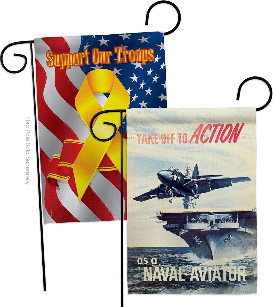 Take Off to Action Garden Flag Pack Armed Forces Navy USN Seabee United State...
